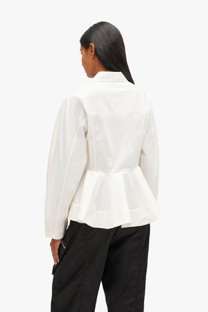 Stretch Cotton Peplum Shirt