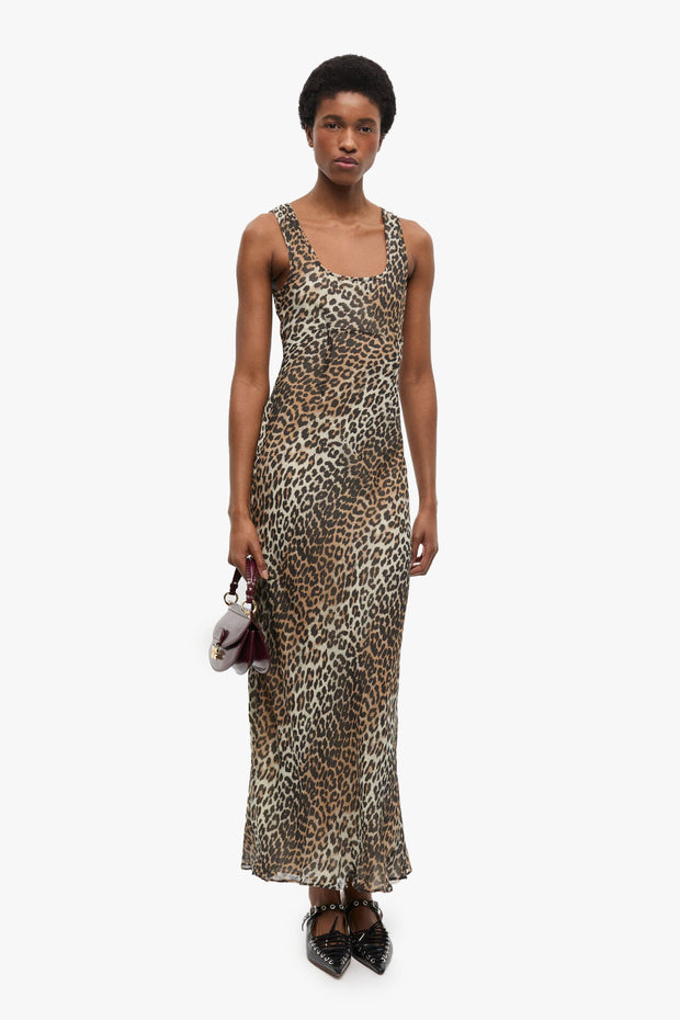 Printed Viscose Chiffon Maxi Dress