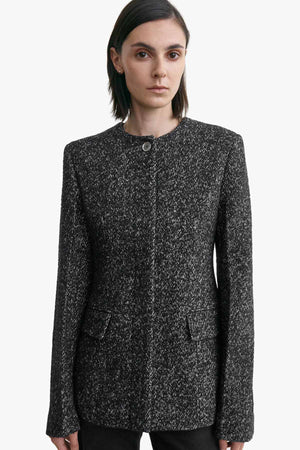 Collarless Cinched Jacket