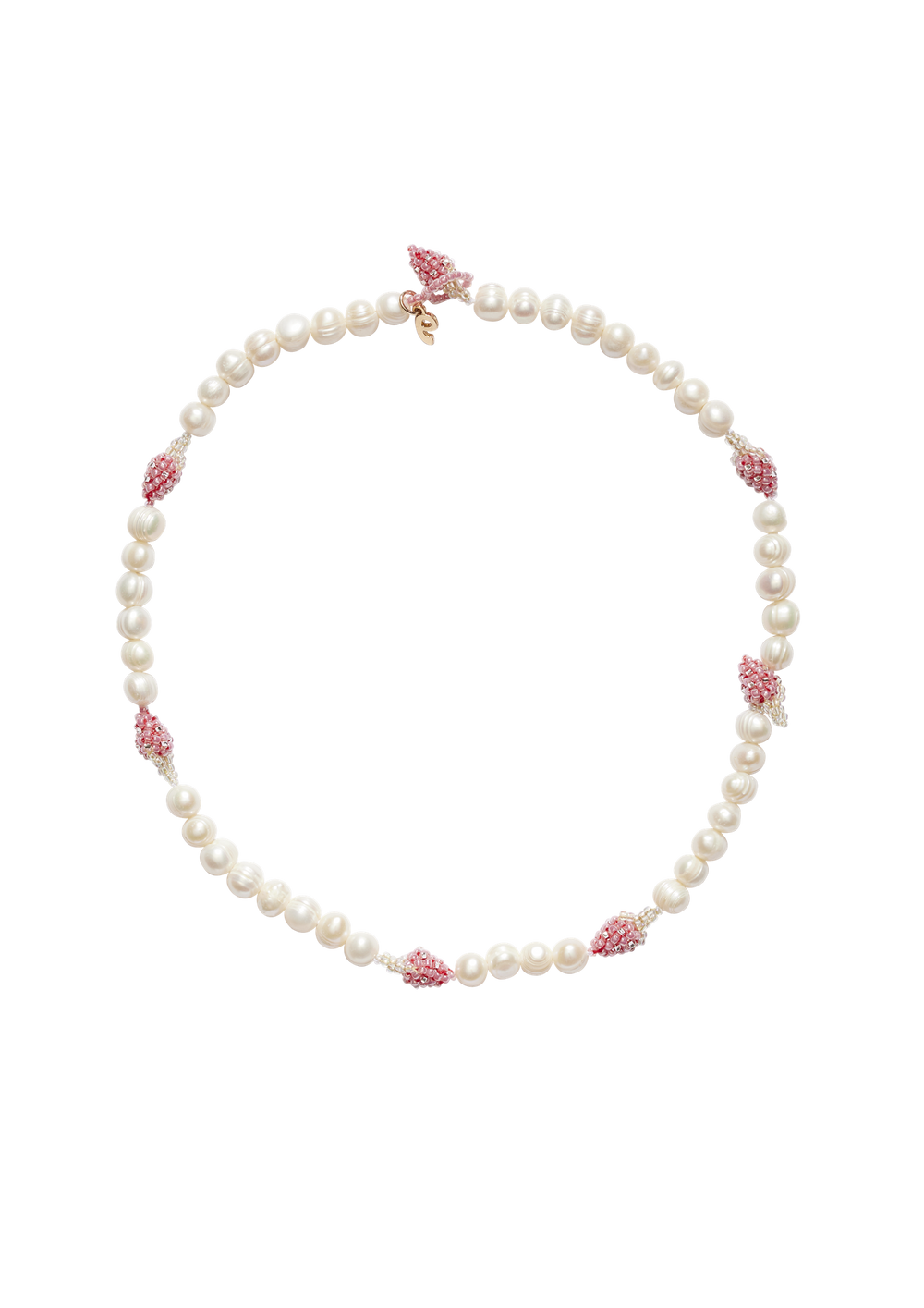 MULTI PEARL PALE STRAWBERRY NECKLACE 50 cm