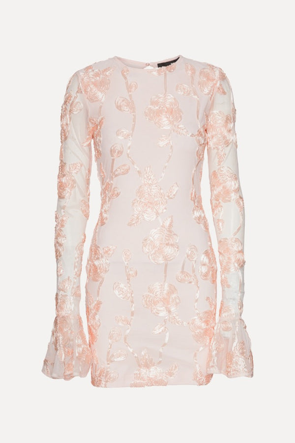Floral Mesh Mini Dress