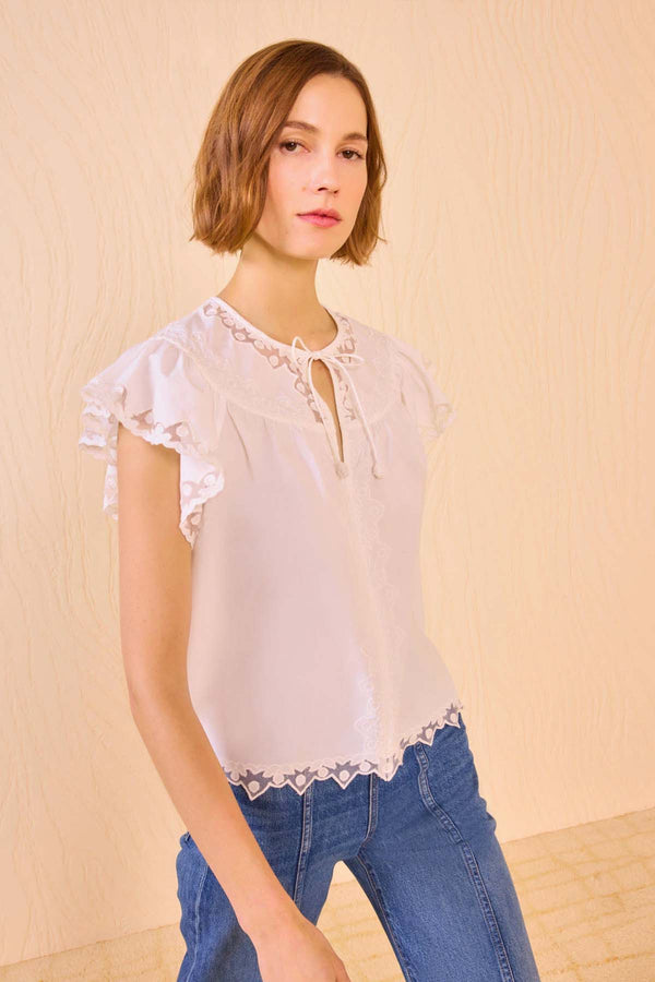 Effie Flutter Sleeve Top
