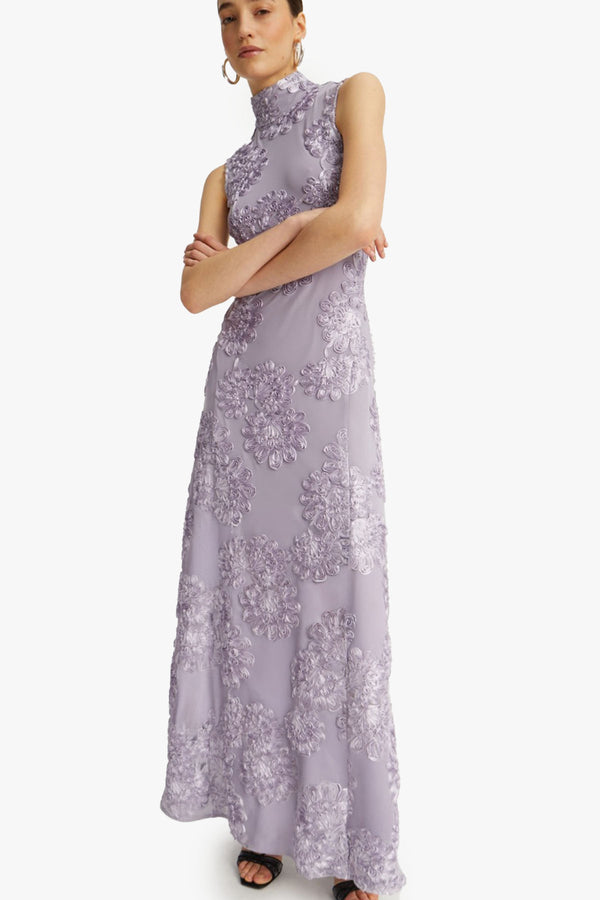 Flower Mesh Maxi Dress