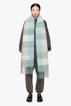 Mohair Checked Scarf