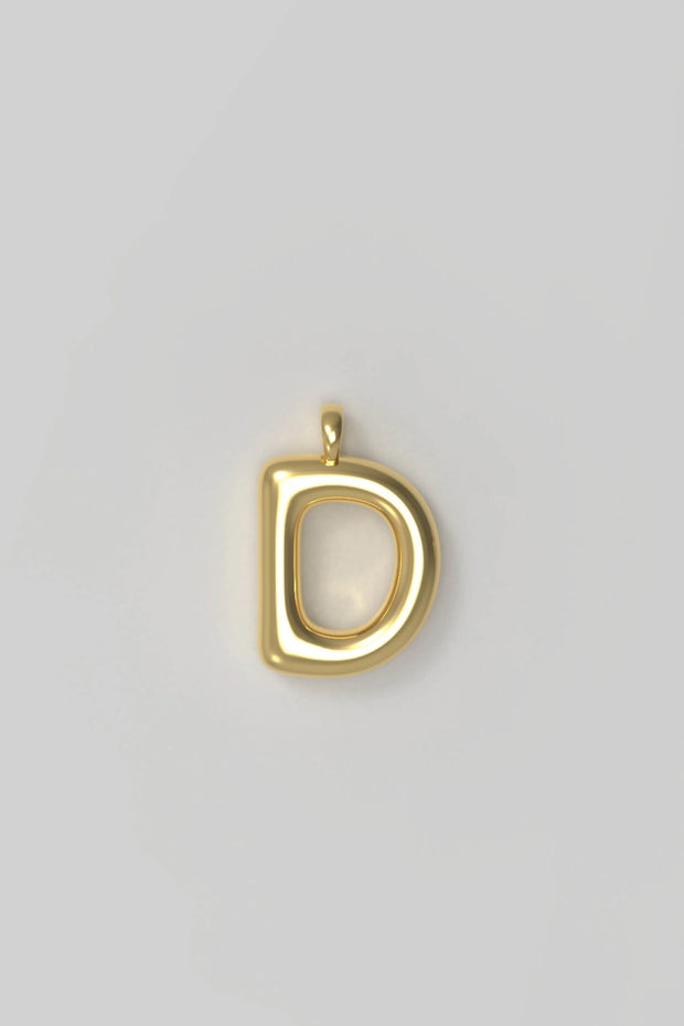 Letter charm Small D - Gold plated