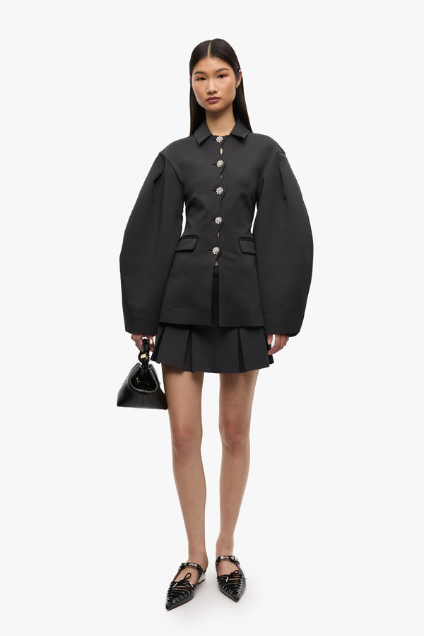 Scuba Neoprene Pleated Mini Skirt