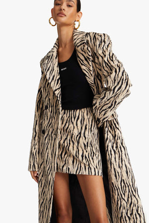 Printed Faux Fur Skirt