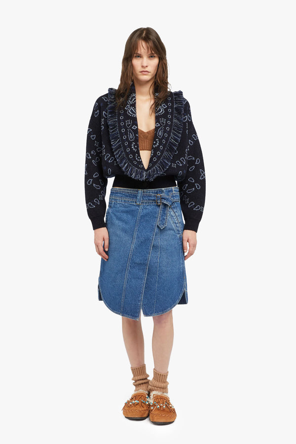 Cardi-Bomber Bandana Jacquard