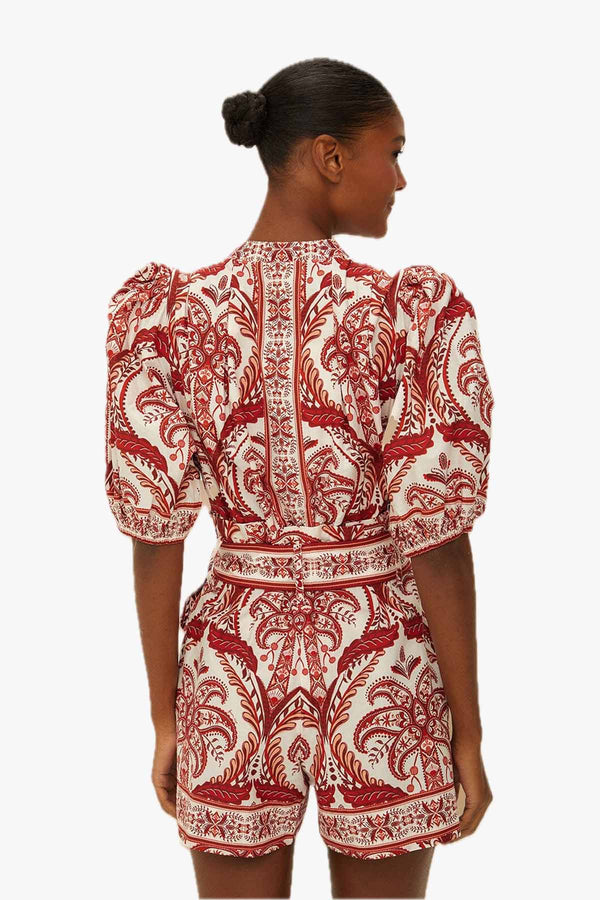 Tropical Cameo Off-White Romper