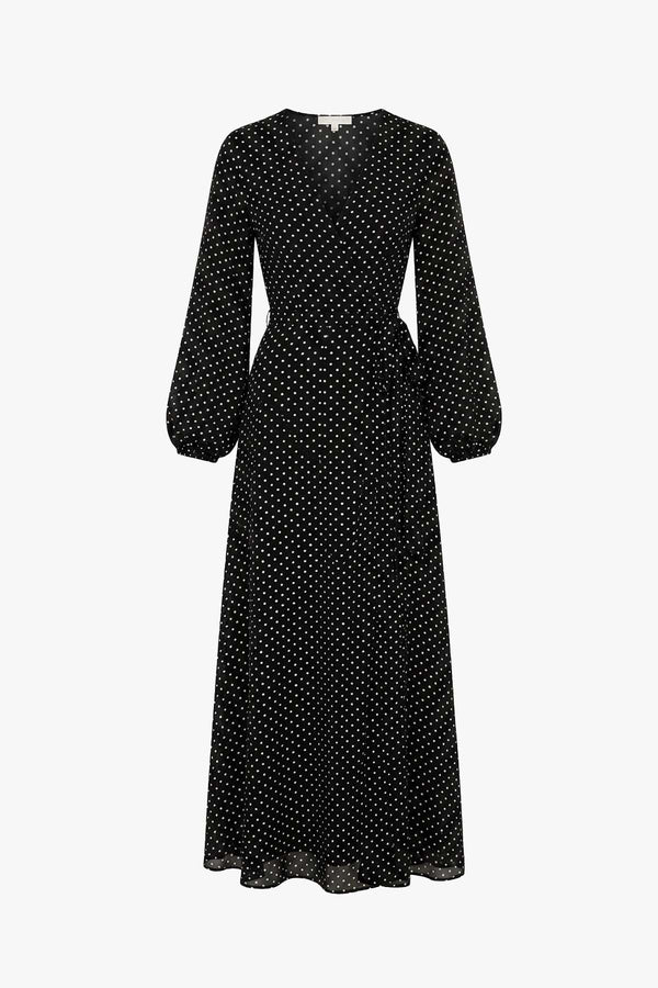 Long Polka Wrap Dress