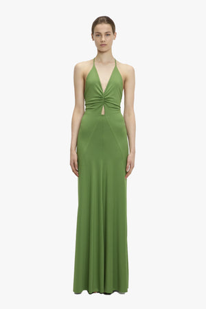 V-neck Ruched Cami Gown