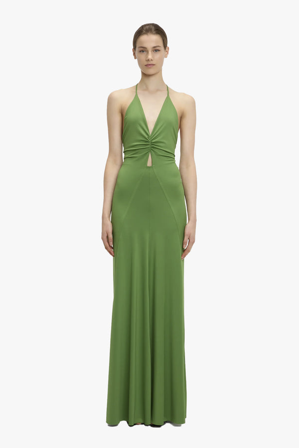 V-neck Ruched Cami Gown