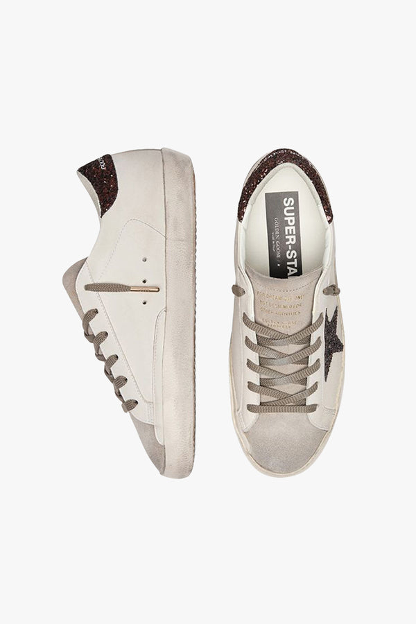 Super Star Leather Glitter Star And Heel Milk / Dove / Brown
