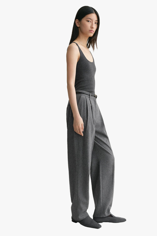 Double-Pleated Tailored Trousers