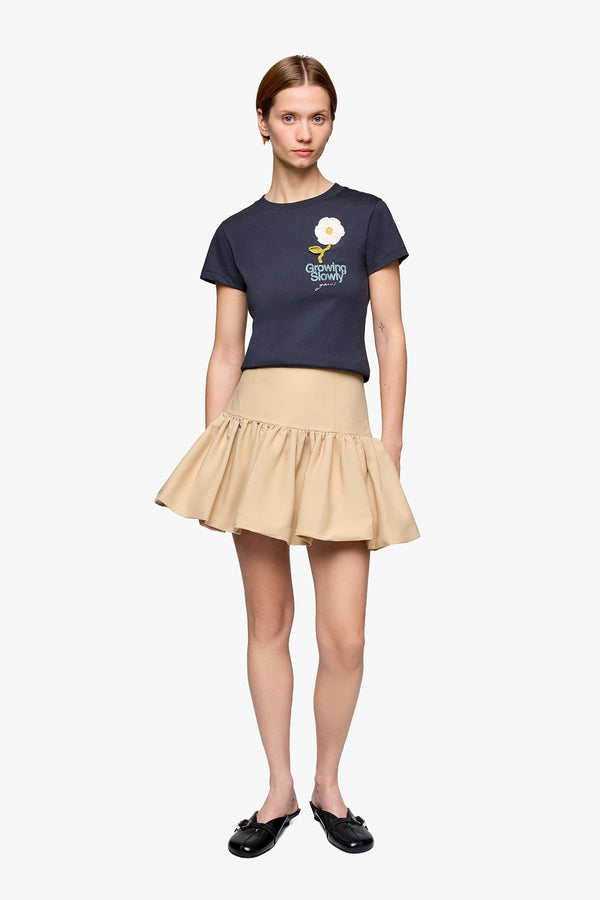 Double Cotton Mini Skirt