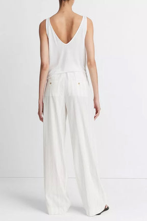 Casual Stripe Pleated Trousers