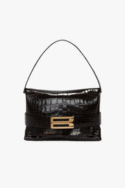 B Buckle Chain Pouch Croc Effect