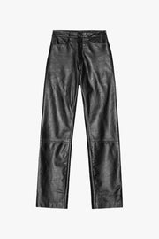 Straight Leg Leather Pants