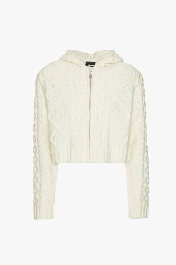 Knit Cable Zip Cardigan