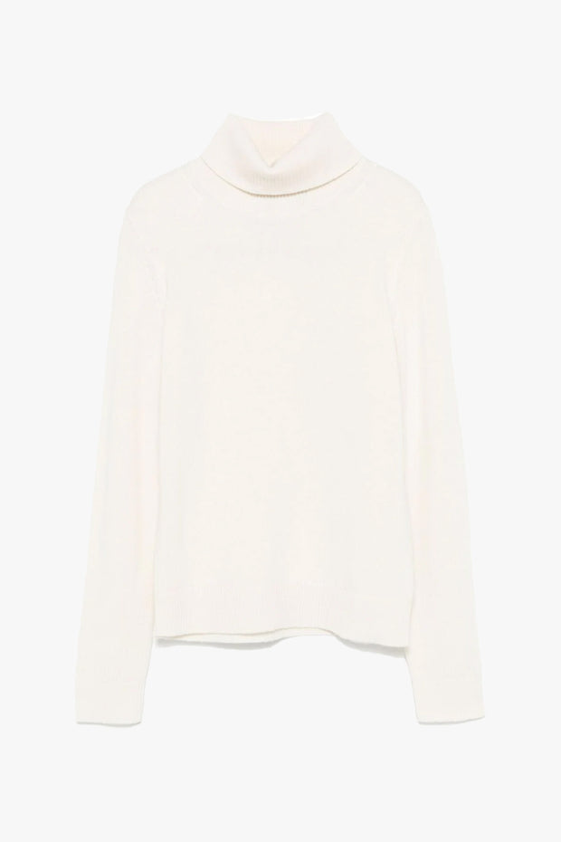 Fold Over Turtleneck Long Sleeve Cashmere