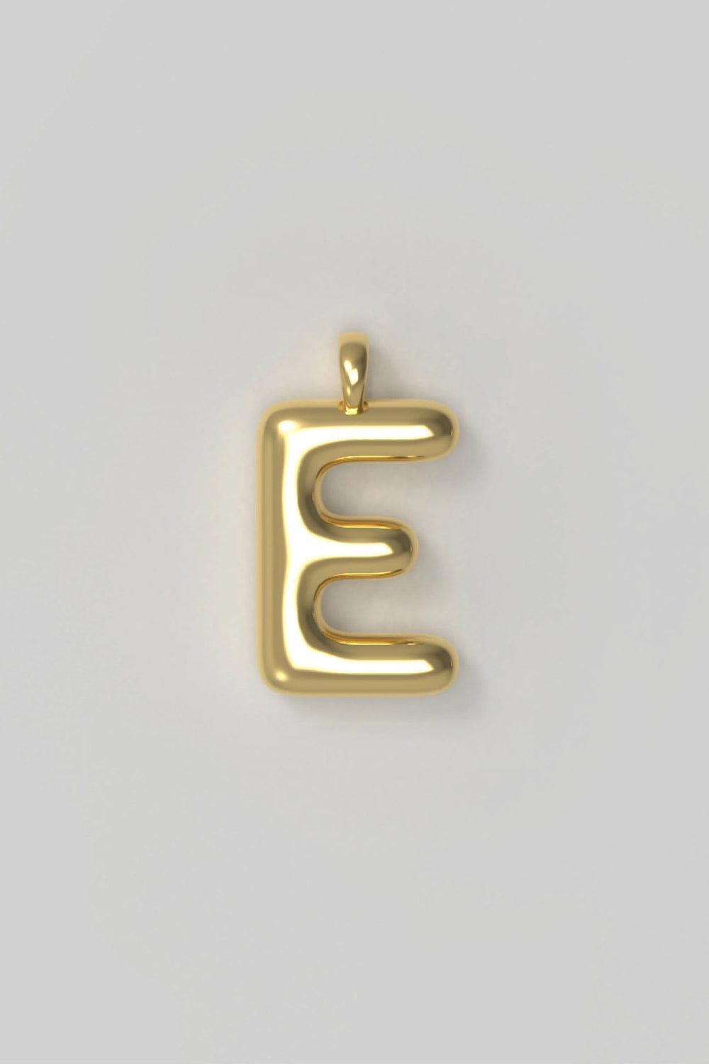 Letter charm Large E - gold plated