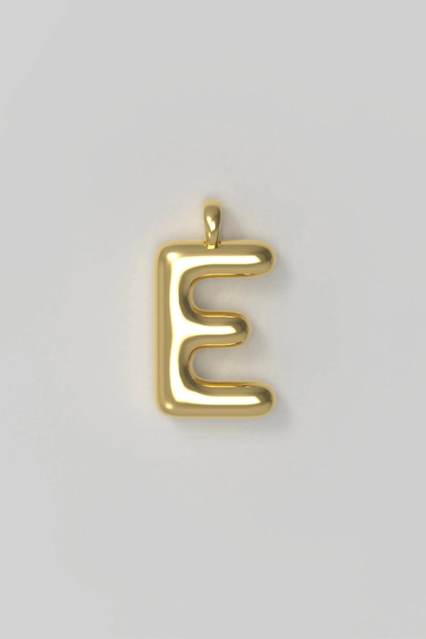 Letter charm Large E - gold plated