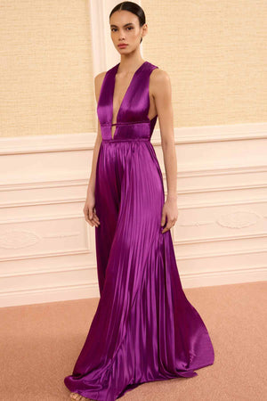 Lena Sleeveless Satin Gown