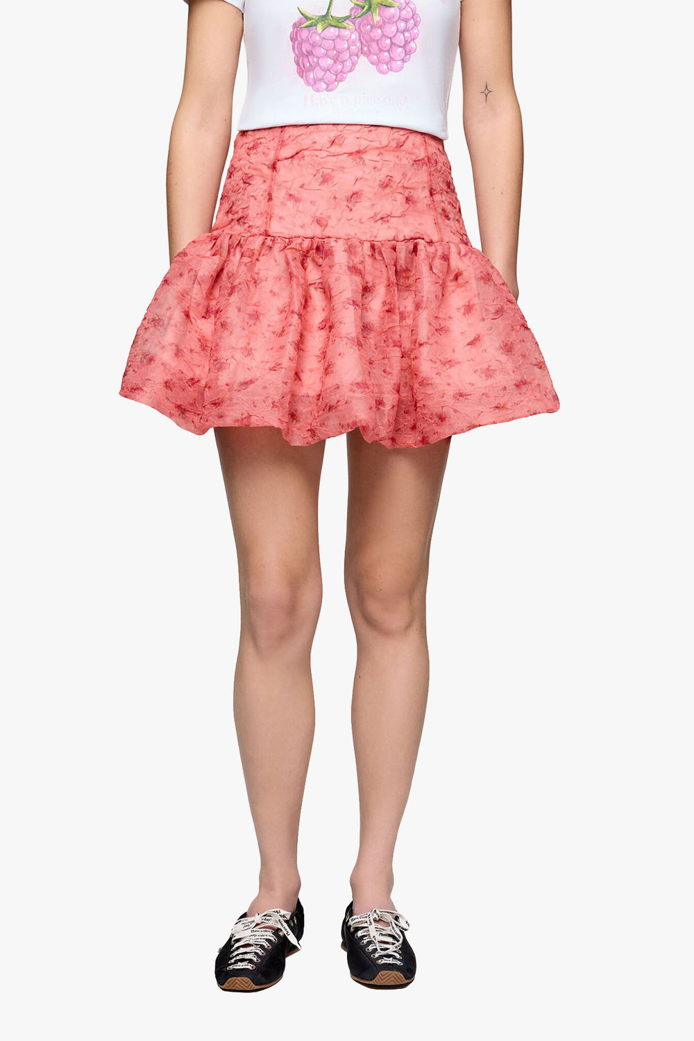 Shibori Organza Mini Skirt