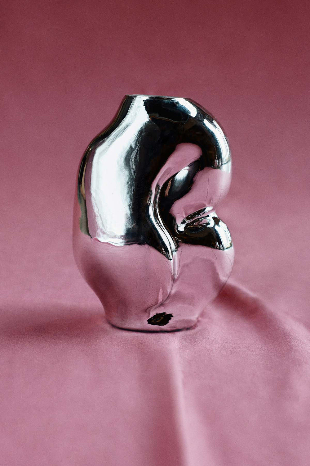 Gleam Glass Small Vase Chrome