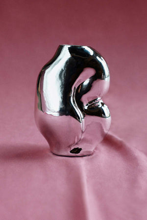 Gleam Glass Small Vase Chrome