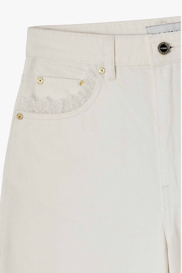 White Denim Mini Shorts