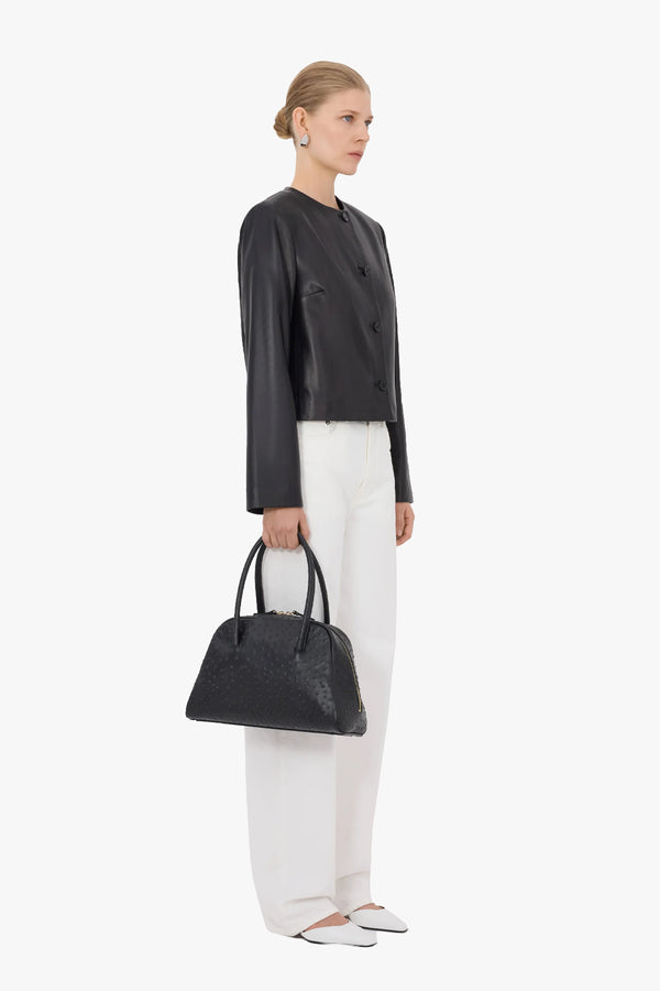 Raho Cropped Leather Jacket