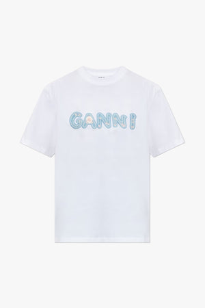 Heavy cotton Jersey Relaxed Fit Ganni EMB
