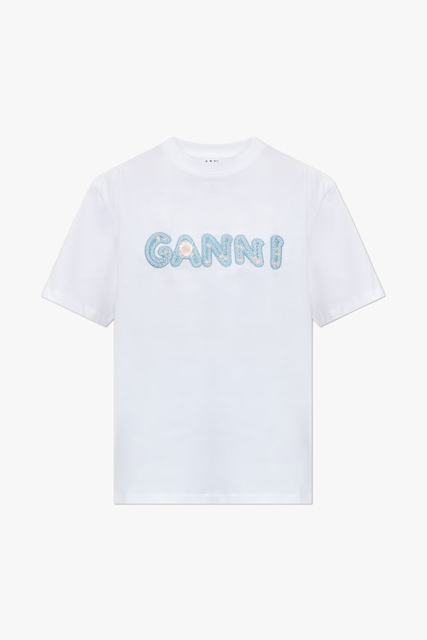 Heavy cotton Jersey Relaxed Fit Ganni EMB