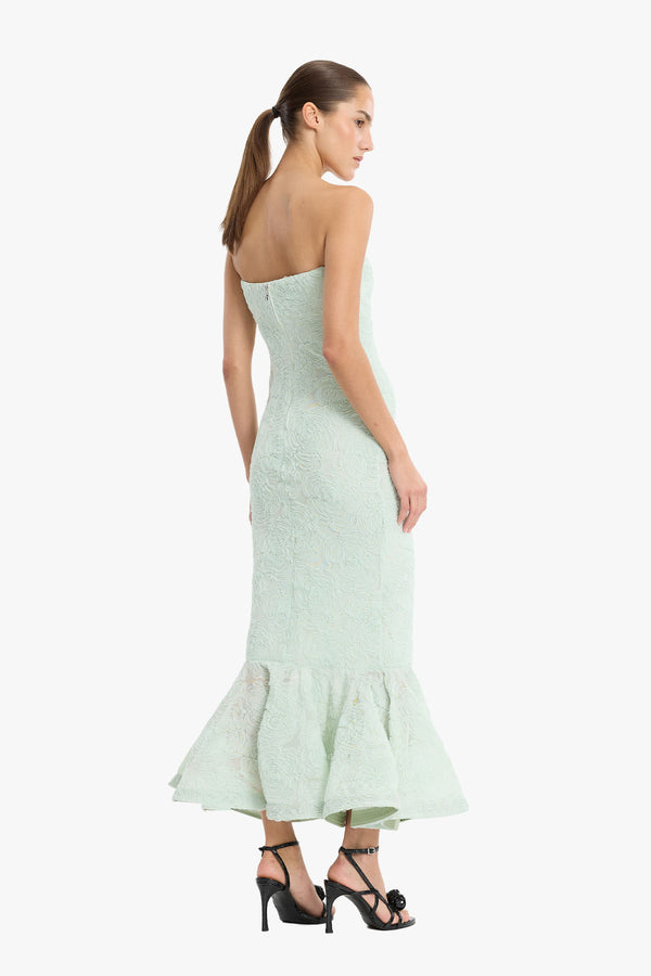 Flower Mesh Flounce Dress
