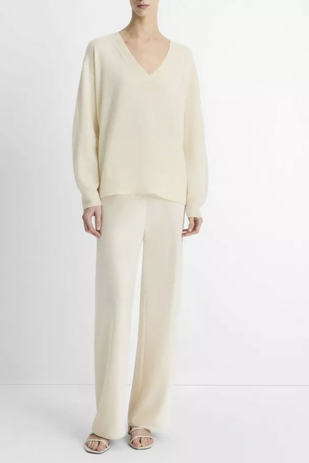 Silk Blend Deep V Neck Sweater