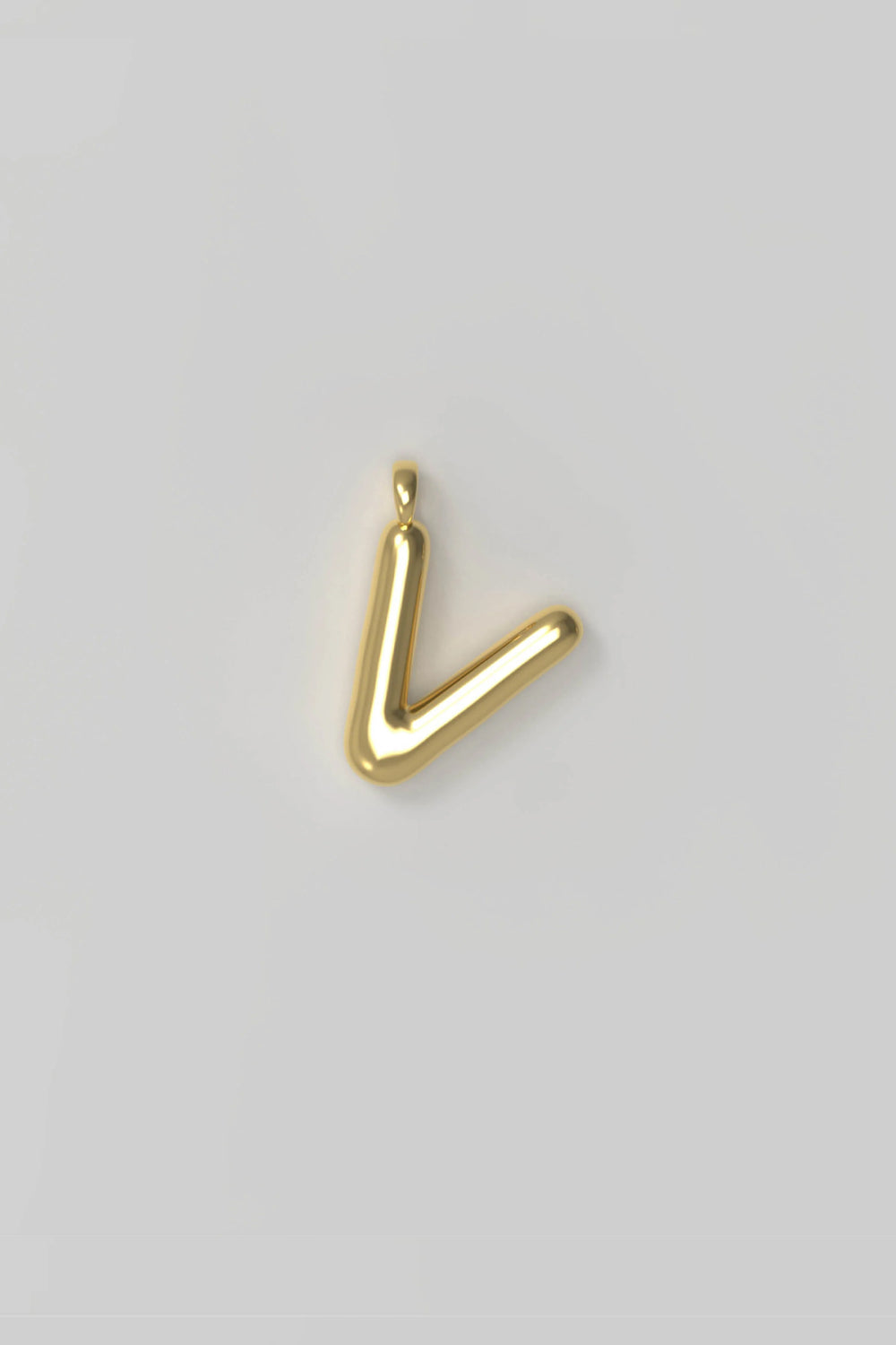 Letter charm Small V - Gold plated