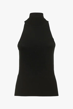Ribbed Neck Wool Top