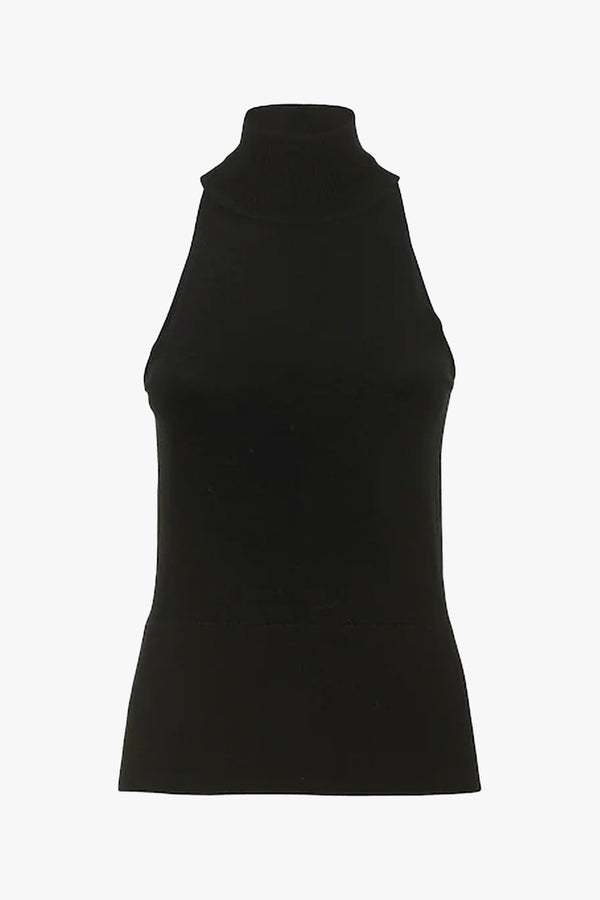 Ribbed Neck Wool Top