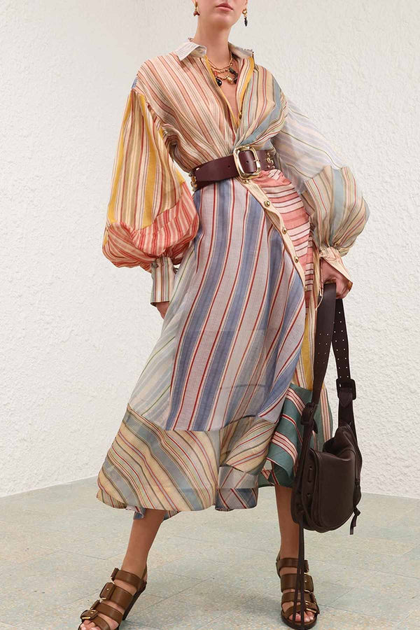 Rebellion Striped Midi Dress