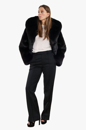 Black Faux Fur Jacket 13