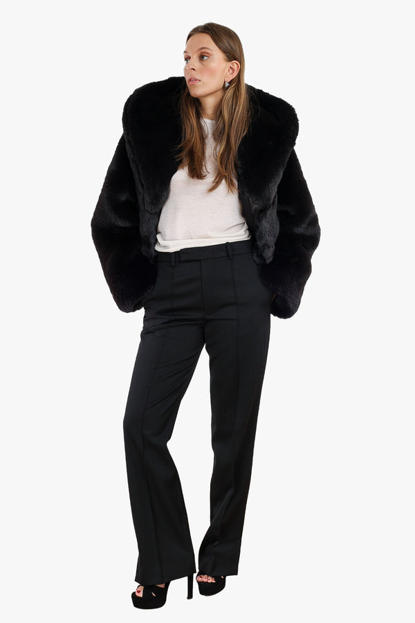 Black Faux Fur Jacket 13