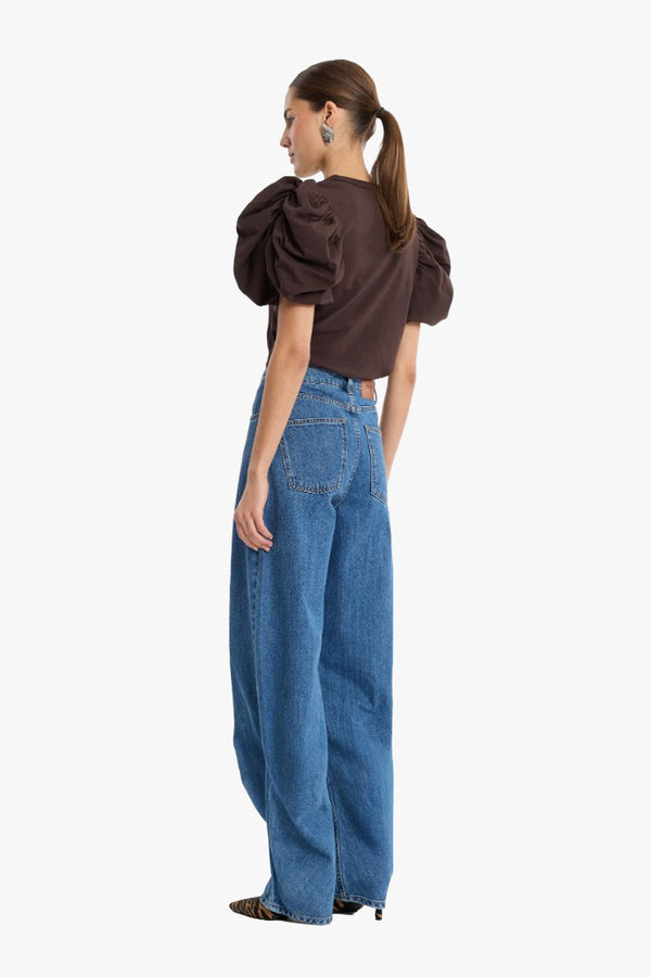 Draped Barrel Leg Jeans
