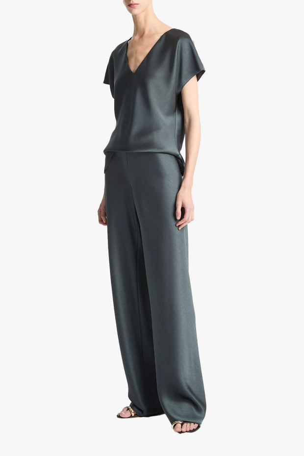 High Waist Fluid Satin