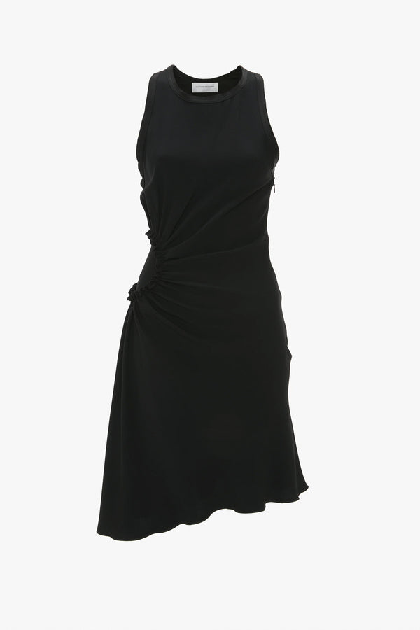 Sleeveless Gathered Detail Mini Dress