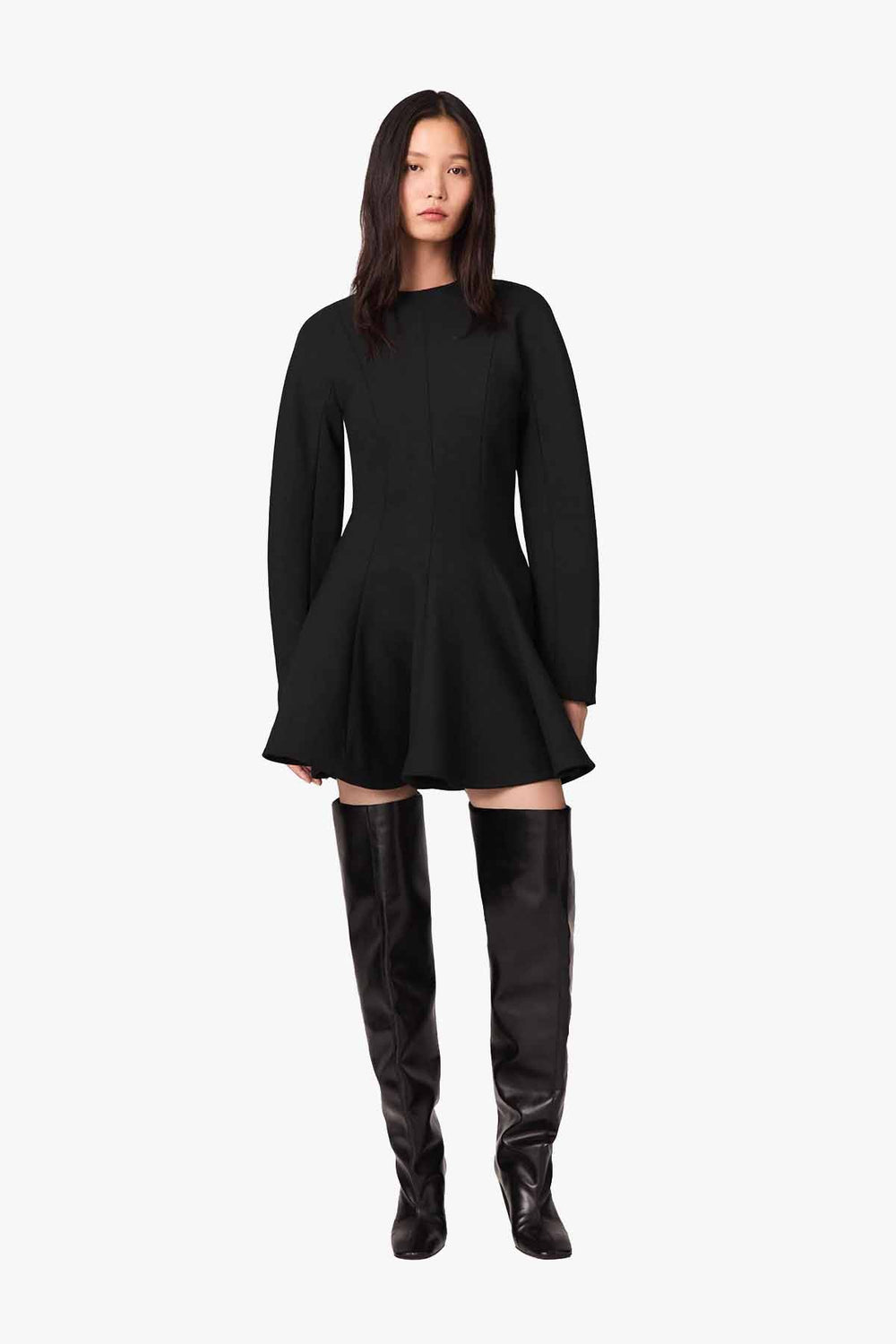 Peplum Wool Mini Dress