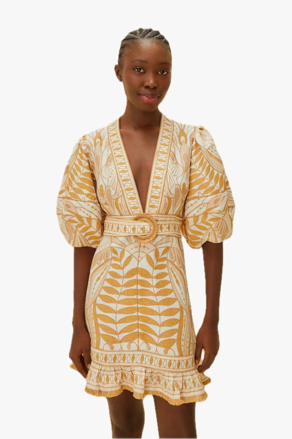 Lace Nature Mini Dress Short Sleeve