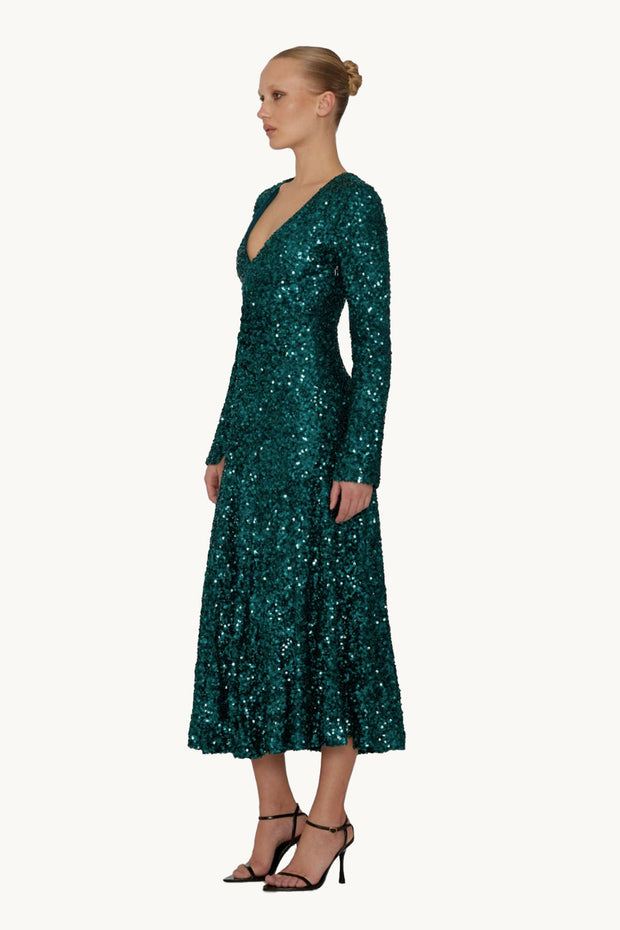 Sequins Midi Slit Dress