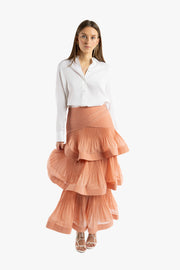 Tiered Pleated Skirt