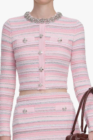 Pink Textured Cardigan